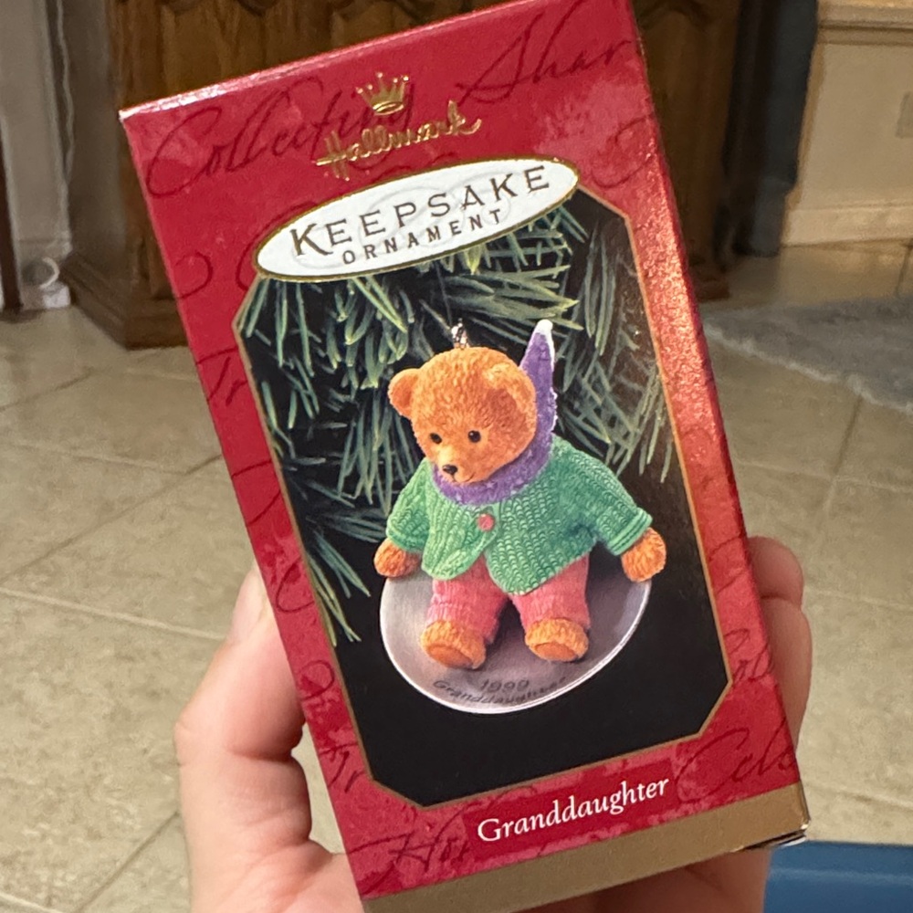 Hallmark Keepsake Ornament - Green Sweater Bear “Granddaughter 1999”